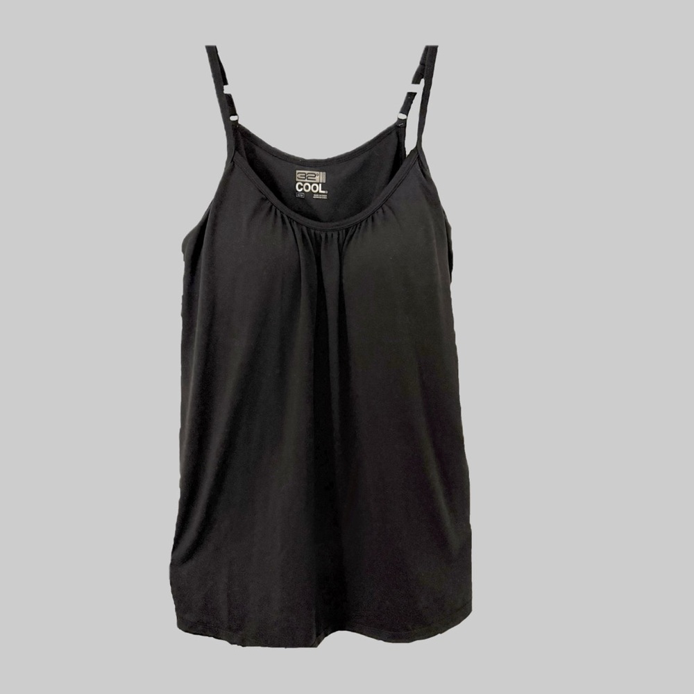 32 Degrees Black Cami Top With Built In Bra Sz M EUC